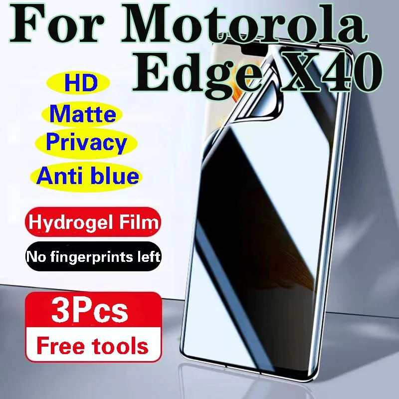 MotorolaX40 Matte Screen Protector For Motorola Edge X40 Privacy Hydrogel Film MotorolaEdge X40 Mote Antipeeping Full HD Soft