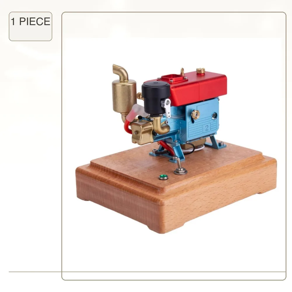 MUSA Single Cylinder Diesel Engine Model 2.2CC Brass Mini 4-stroke Engine with CDI Igniter Base for RC Car Ship Model