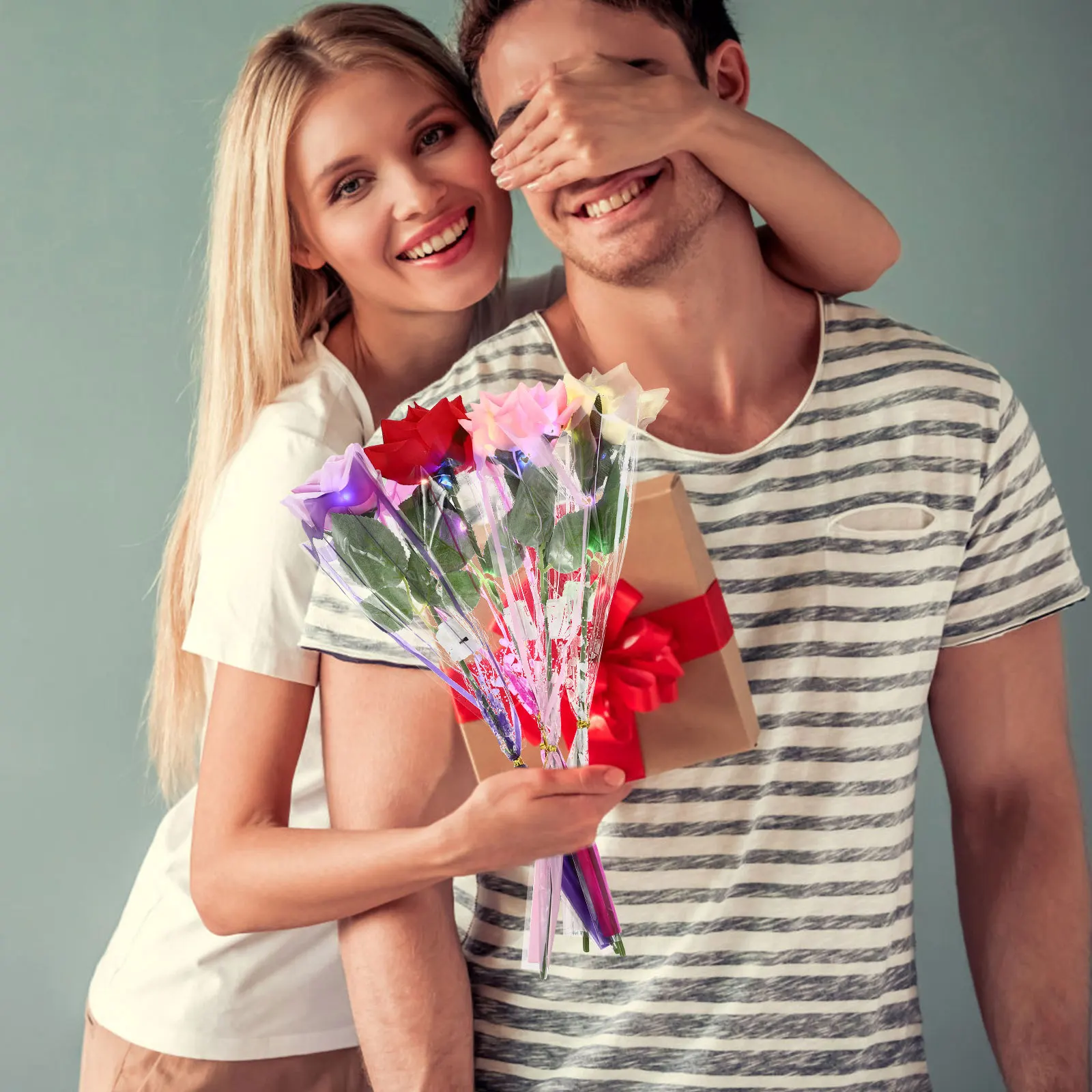 

4Pcs Luminous Roses Simulation Romantic Glowing Artificial Flowers Wedding Party Decoration Valentine's Day Gift Choice