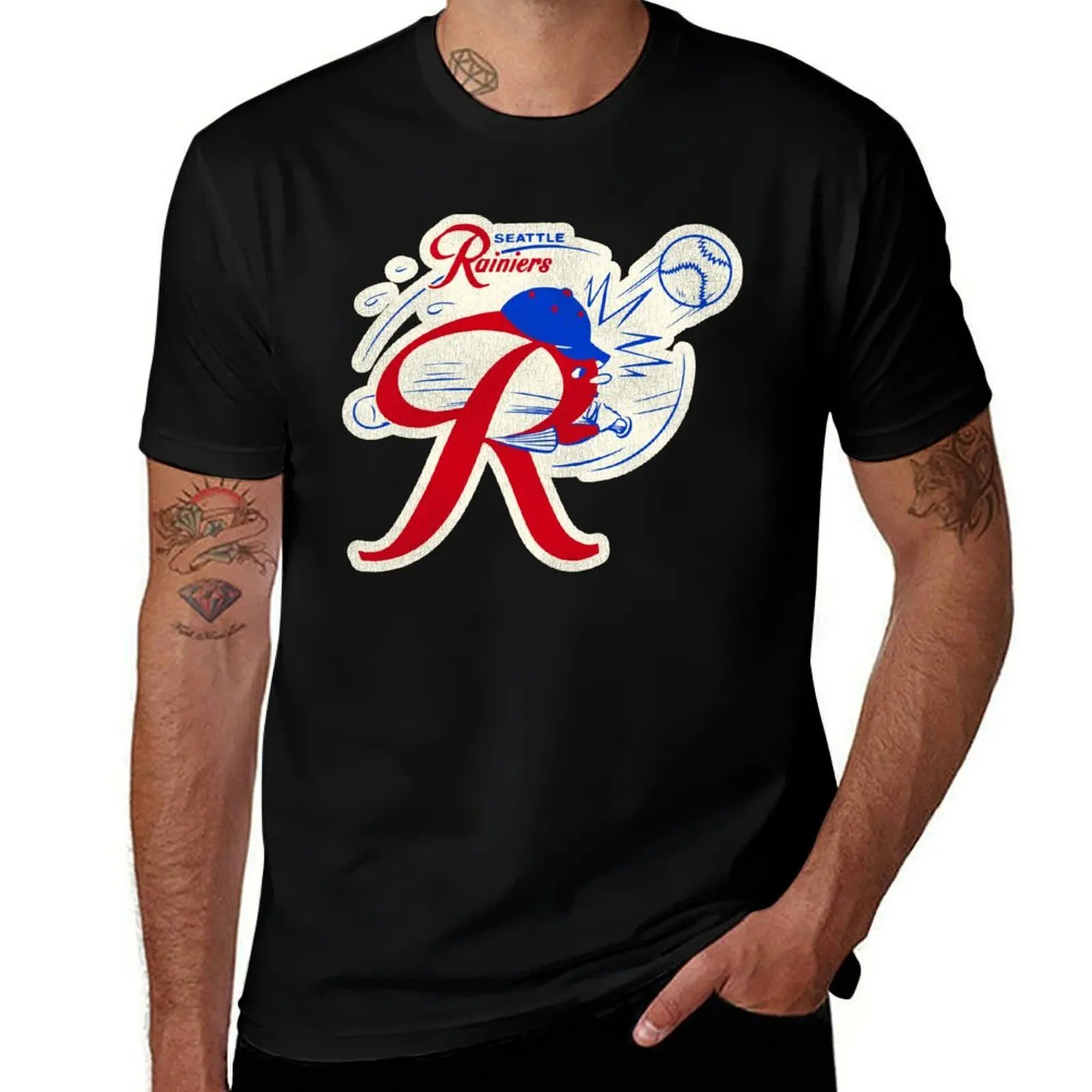 

Seattle Rainiers Baseball T-Shirt cotton t shirt man man t shirt graphic T-Shirt