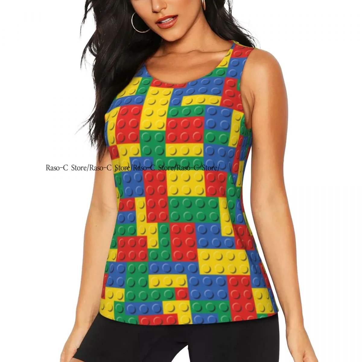 Women Sport tank Tops Loose Yoga Tops Quick Dry Workout Sport Tops Brick Background Yoga Shirt