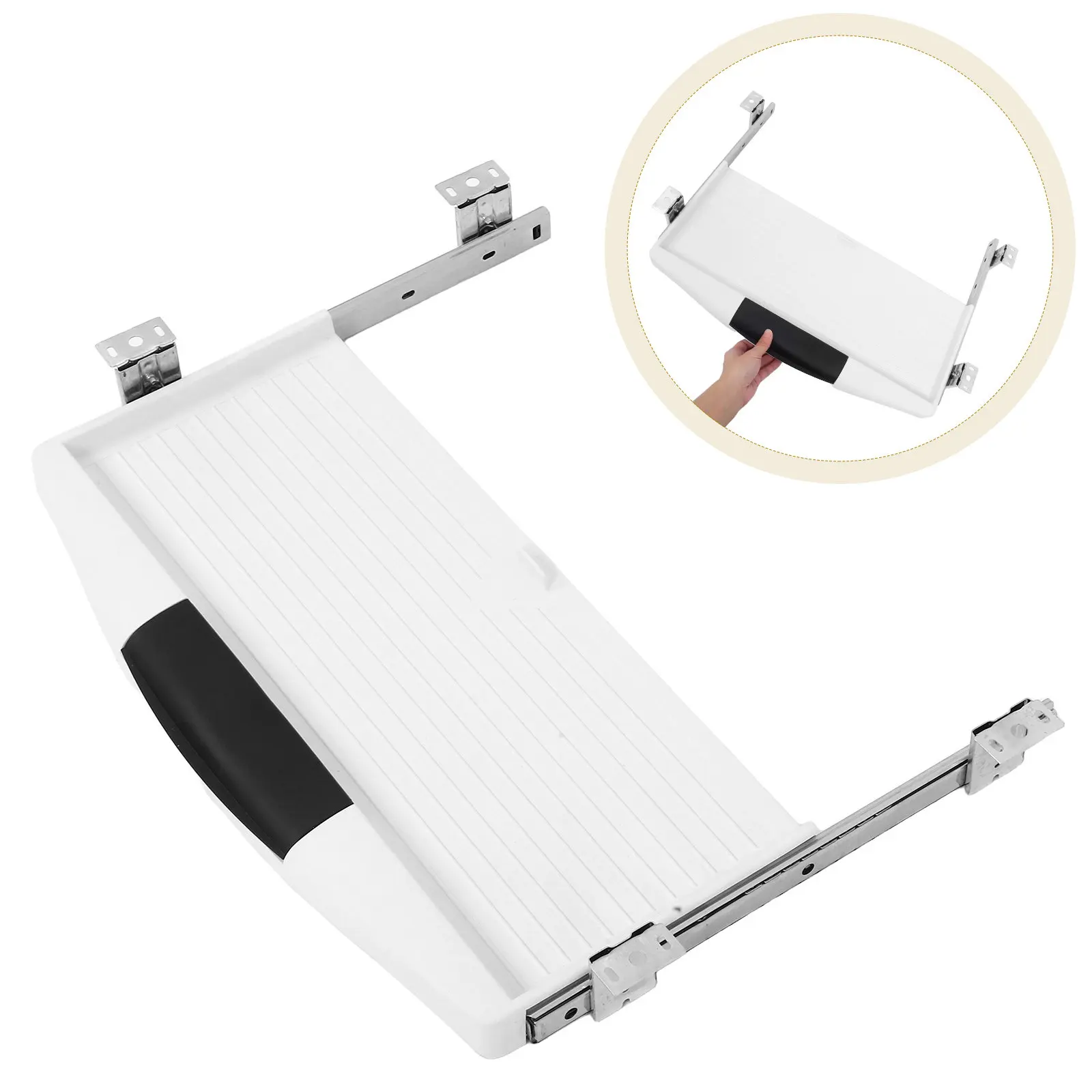 

Keyboard Tray Under Desk Slide Out Modern ABS Desk Keyboard Holder Storage Shelf Drawer Type Tray for Office Home Workspace