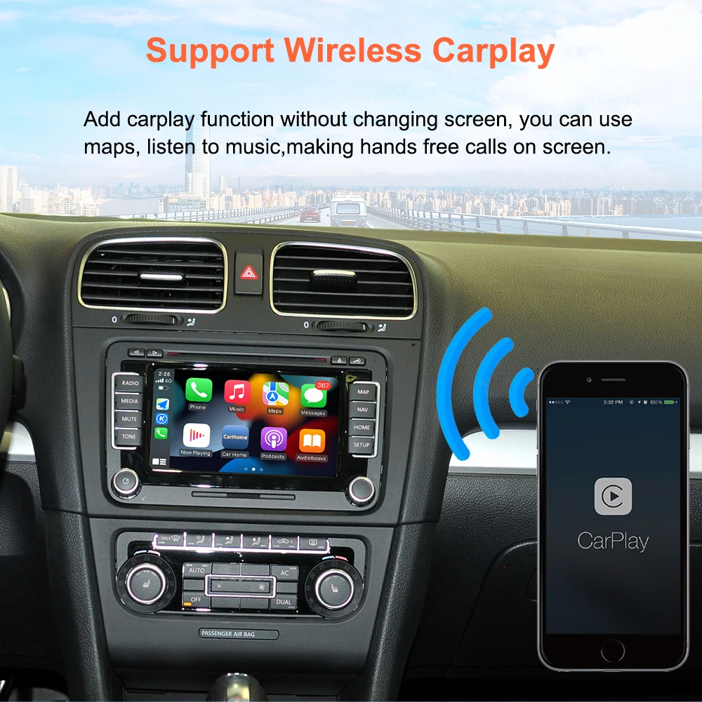 Bonroad Wireless Carplay Android Auto Nachrüst-Kits Modul für Volkswagen Passat B6 B7 Golf 6 RNS510 Serie Airplay Mirrorlink – Detail 6