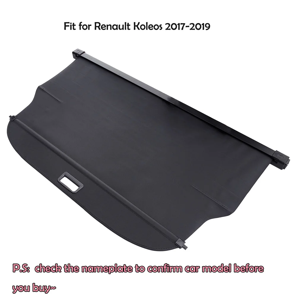 Car Trunk Shield Cover Fit for Renault Koleos 2017-2019 Cargo Luggage Security Curtain Storage Rack Auto Shelf Retractable