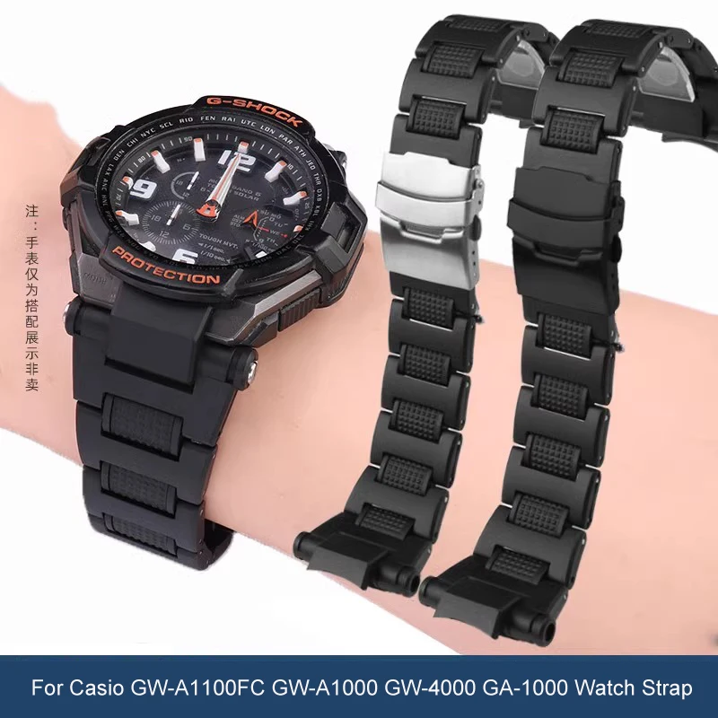 

Plastic Watchband for Casio GW-A1100FC GW-A1000 GW-4000 GA-1000 Watch Strap waterproof Mens Sport Wristwatches Bracelet