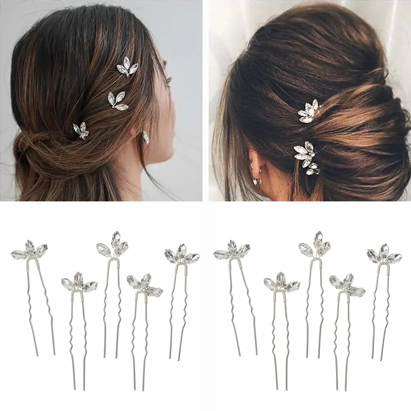 

Fashion Metal U Shape Pearl Hairpin Clips Wedding Bridal Headwear Barrette Hair Clips Side Pins Wedding Accessory Hair Jewelry