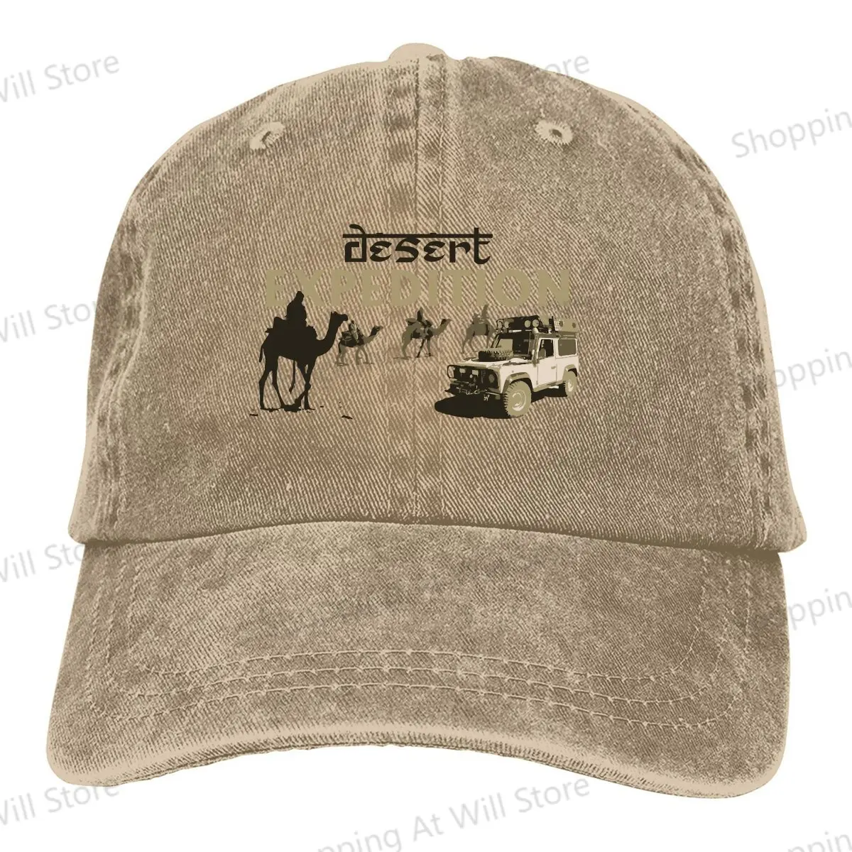 Desert Expedition Baseball Cap Men Women Sun visor Camel Trophy Retro Distressed Denim Sun Caps