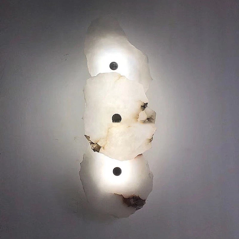 Novelty Natural Marble LED Wall Lights Gold Copper Every Piece Different Sconces Lamp For Foyer Dining Room Bedroom Aisle