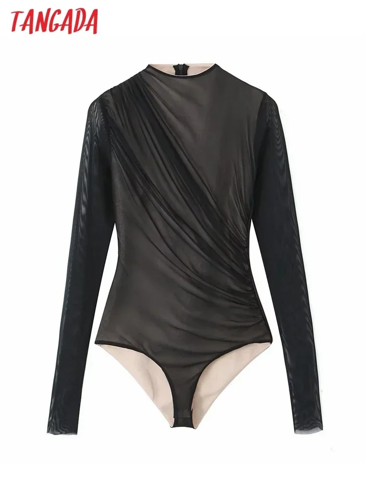 Tangada tuta in rete da donna per tuta da donna con cerniera tuta corta da donna 4 q178