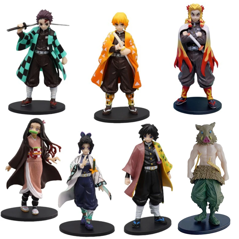 Hot Anime Demone Slayer Kimetsu no Yaiba Figura Kamado Tanjirou Action Figure Agatsuma Zenitsu Nezuko Guerriero PVC Modello Giocattoli