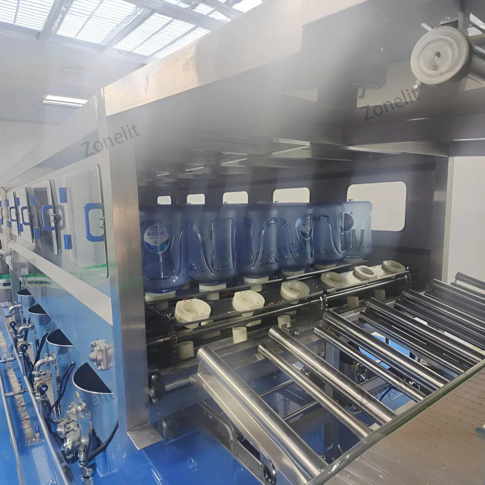 3 In 1 For 20L Automatic Pneumatic Liquid Plastic Bottle 5 Gallon Filling And Cap Washing Machine With Conveyor