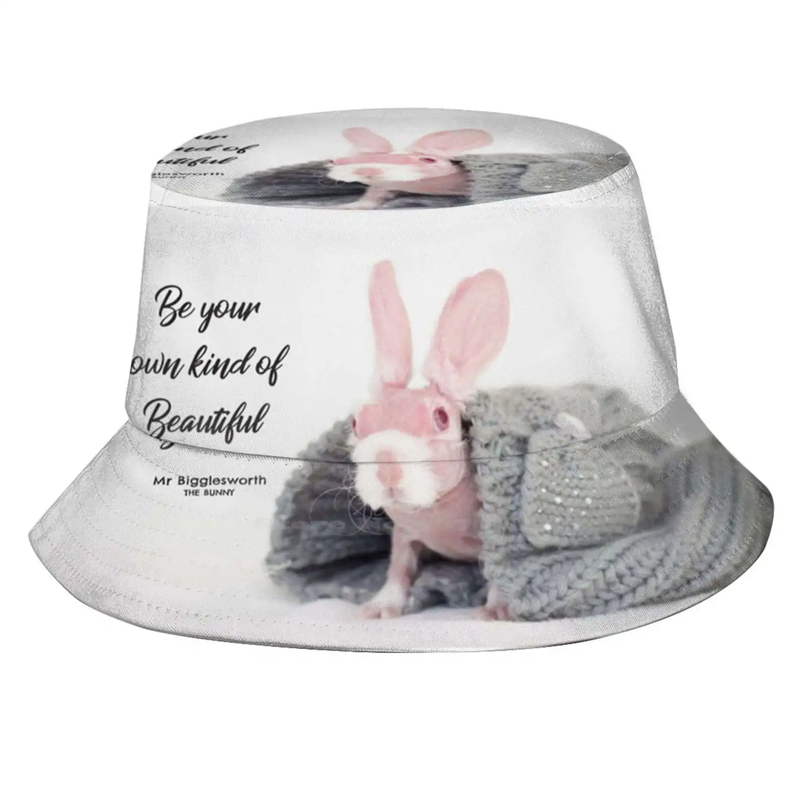 Mr Bigglesworth The Bald Rabbit - Be Your Own Kind Of Beautiful Uv Protection Foldable Bucket Hats Women Men Mr Bigglesworth The