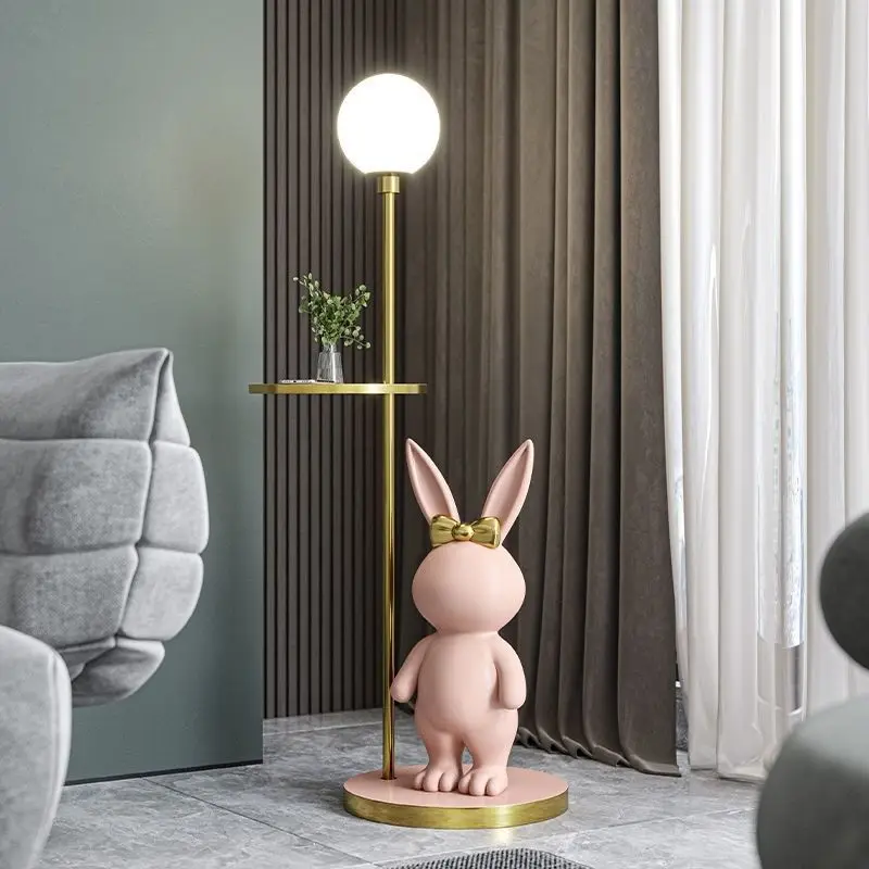 Nordic Modern Rabbit Table LED Floor Lamp for Living kids Children‘s room Bedroom Coffee Bedsidecorner Ambient Night LIght