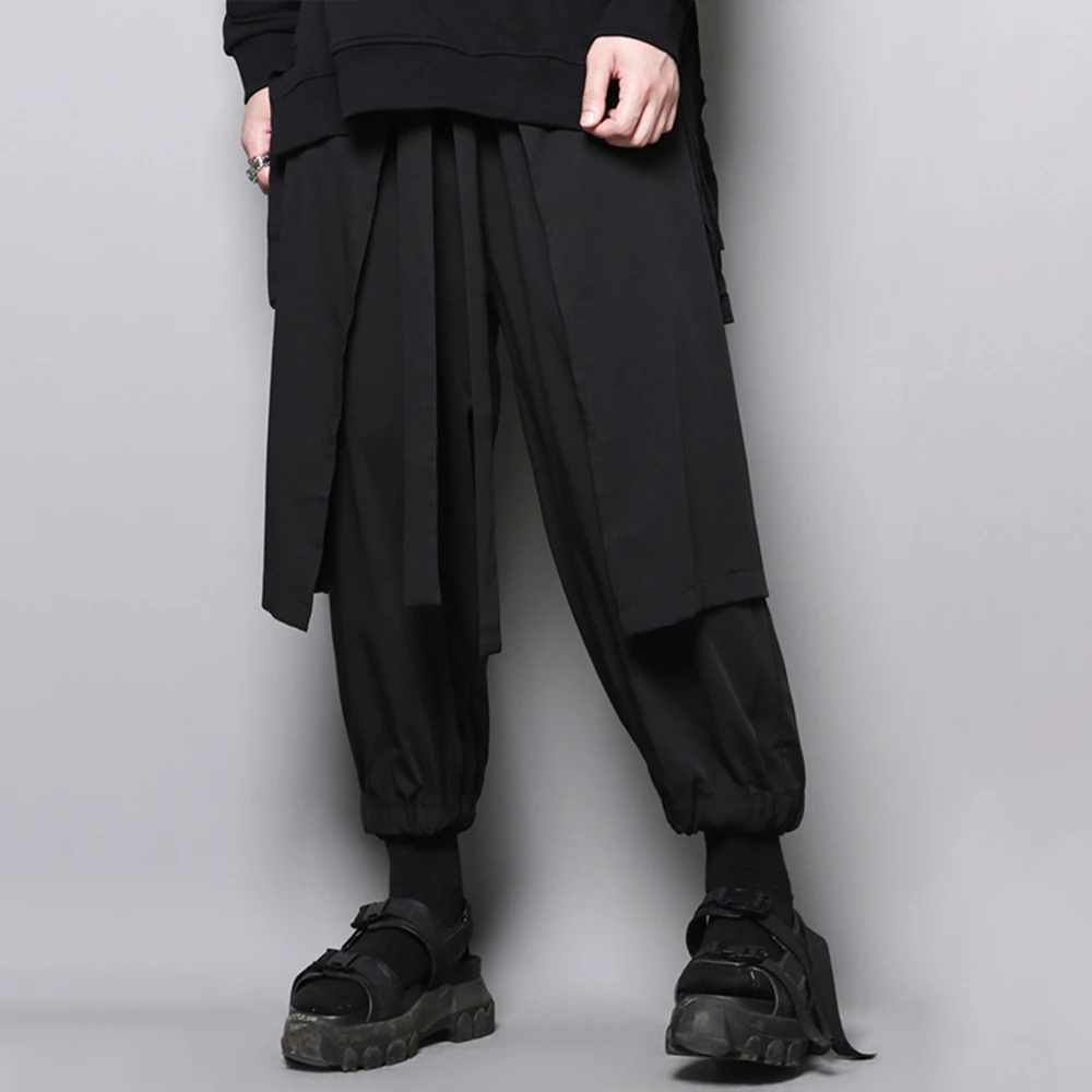

XS-5XL Winter Men's Solid Color Wide-Leg Skirt Pants American Retro Fashion Trend High Street Loose Casual Niche Men's Bottoms