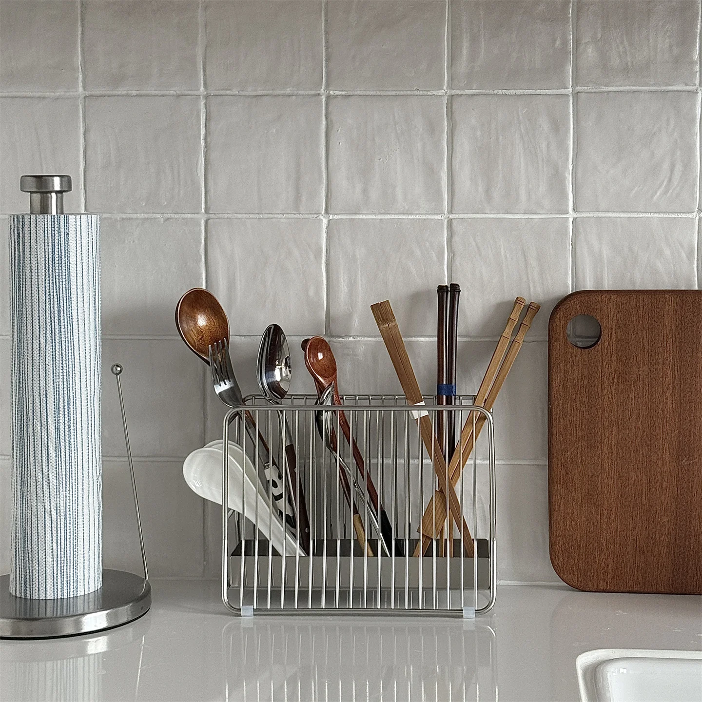 Wall-Mounted 304 Stainless Steel Chopsticks Holder Kitchen Utensil Basket Spoon Knife Fork Rack Dining Accessories Storage Tube
