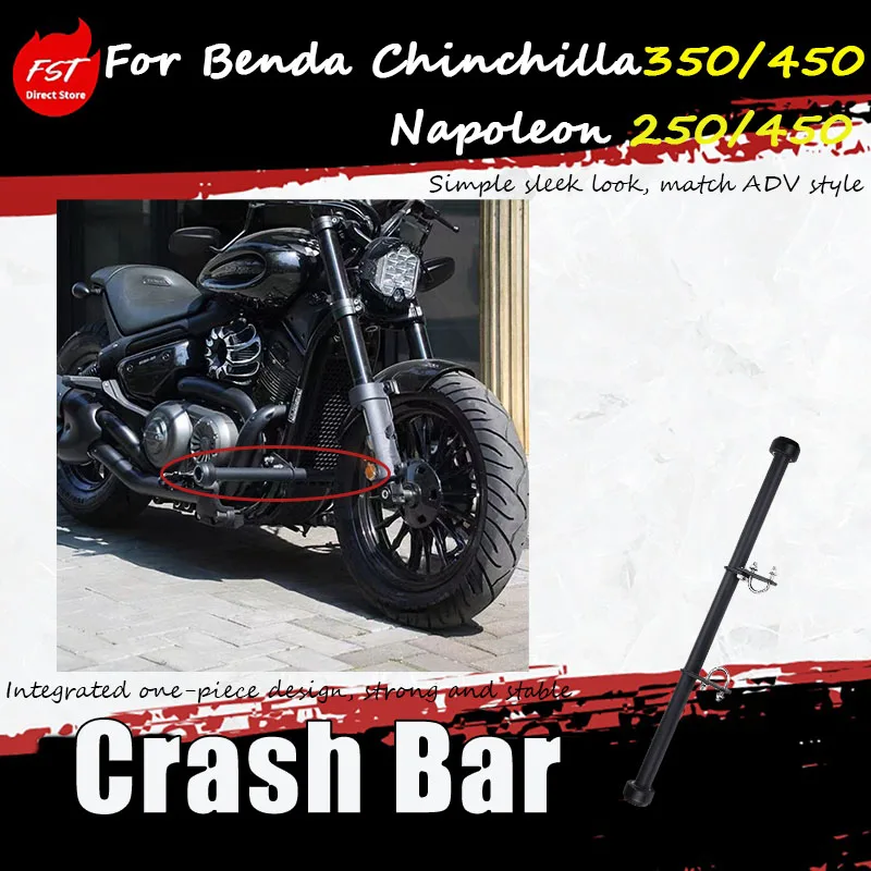 

For Benda Napoleon 250/450/Chinchilla 350/450, install the accessory stainless steel straight guard bar bumper.