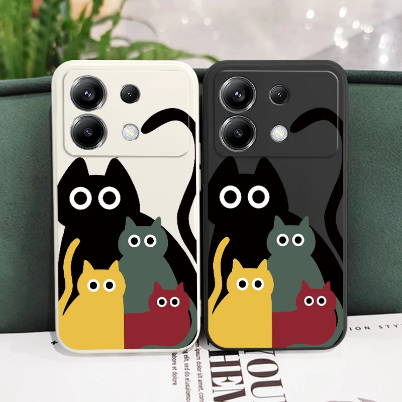 

Cute Painted Cat Phone Case For Xiaomi Poco F7 X7 X6 F6 M6 M5 M5S F5 X5 F4 X4 M4 F3 M3 X3 Pro GT Silicone Cover