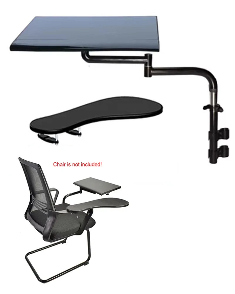 Hyvarwey Full Motion Multifunctional Bow Chair Clamping Keyboard/ Mouse Pad Support Laptop Desk  Holder Tablet PC Stand