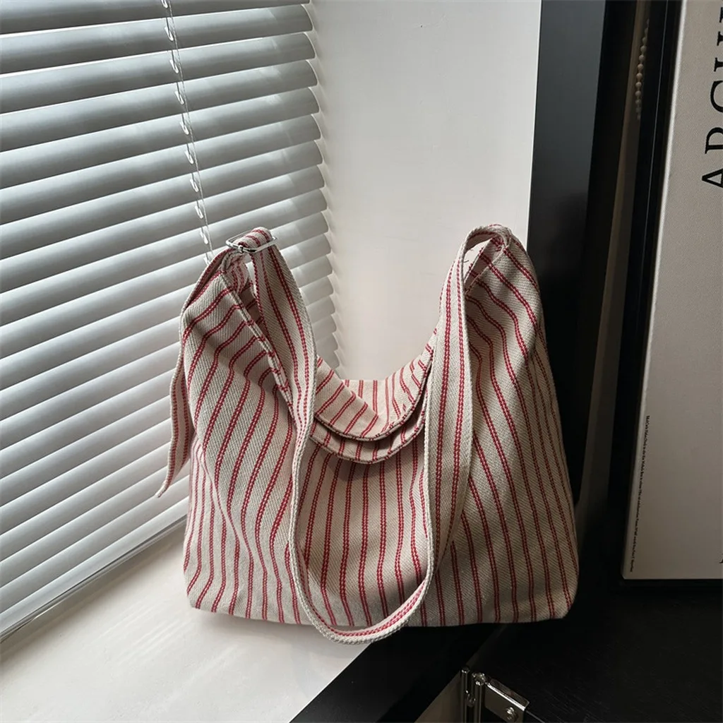 Women'S Tote Bag Lightweight Cotton Canvas Bag Minimalist Shoulder Bag Soft Large Capacity Tote For Short Outings Casual
