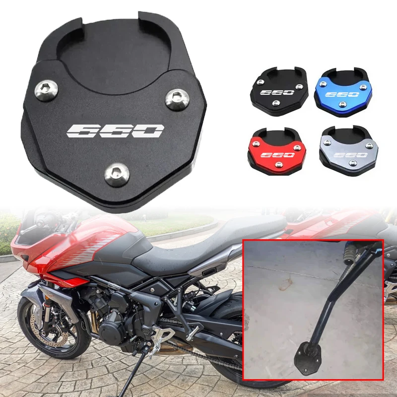 

Motorcycles CNC Aluminum Accessories Foot Side Stand Pad Plate Kickstand Extension Fit For tiger660 Tiger Sport 660 2022-2023