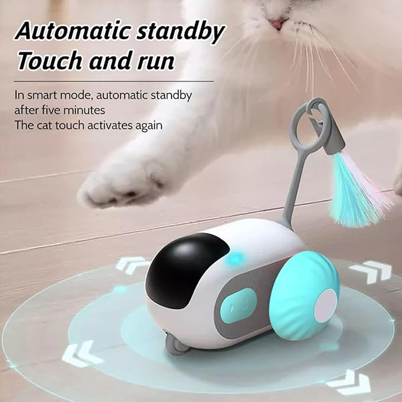 Remote Controlled Smart Cat Toy 2 Modes Automatic Moving for Cats Dogs Interactive Playing Toy Car Kitten Training Pet Supplies