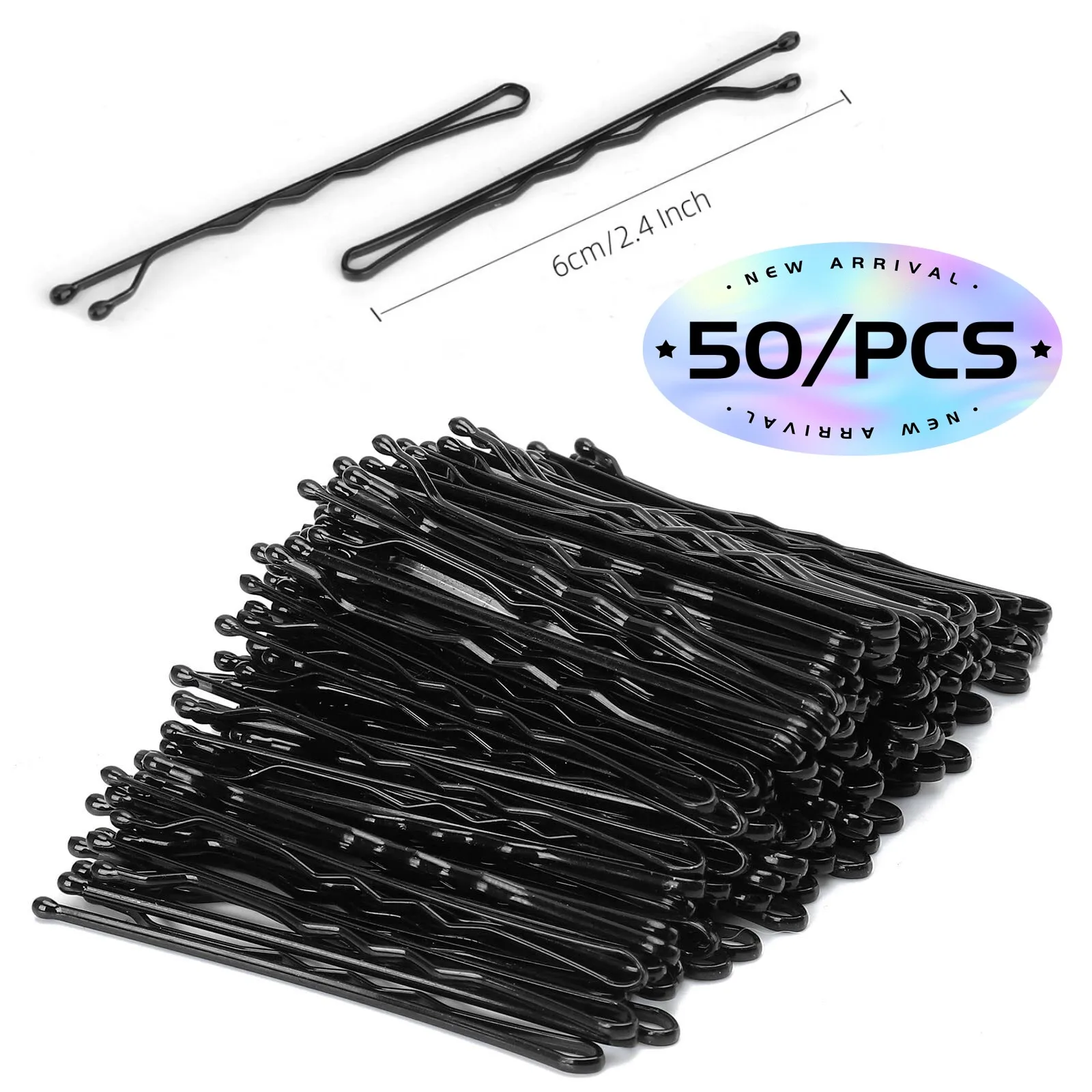 

50PCS 2.4 Inches Hair Pins Kit Secure Hold Bobby Pins Clips for Women Girls and Hairdressing Salon (Black)