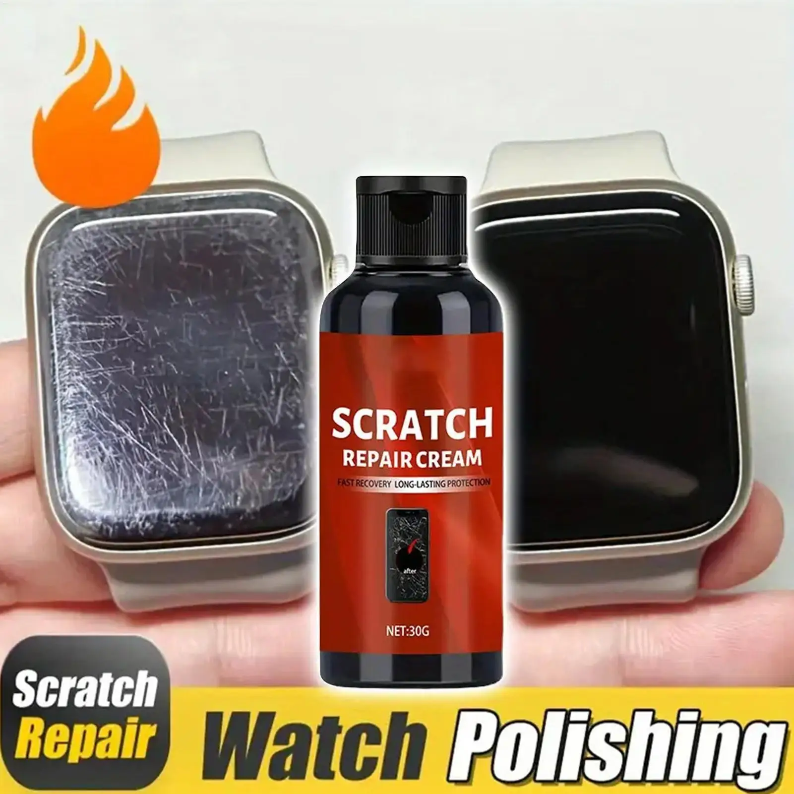 Glass Scratch Remover & Polishing Cream Quick Repair Kit for Phone Screen Watch Laptop Touchscreen, Sunglasses Electronics