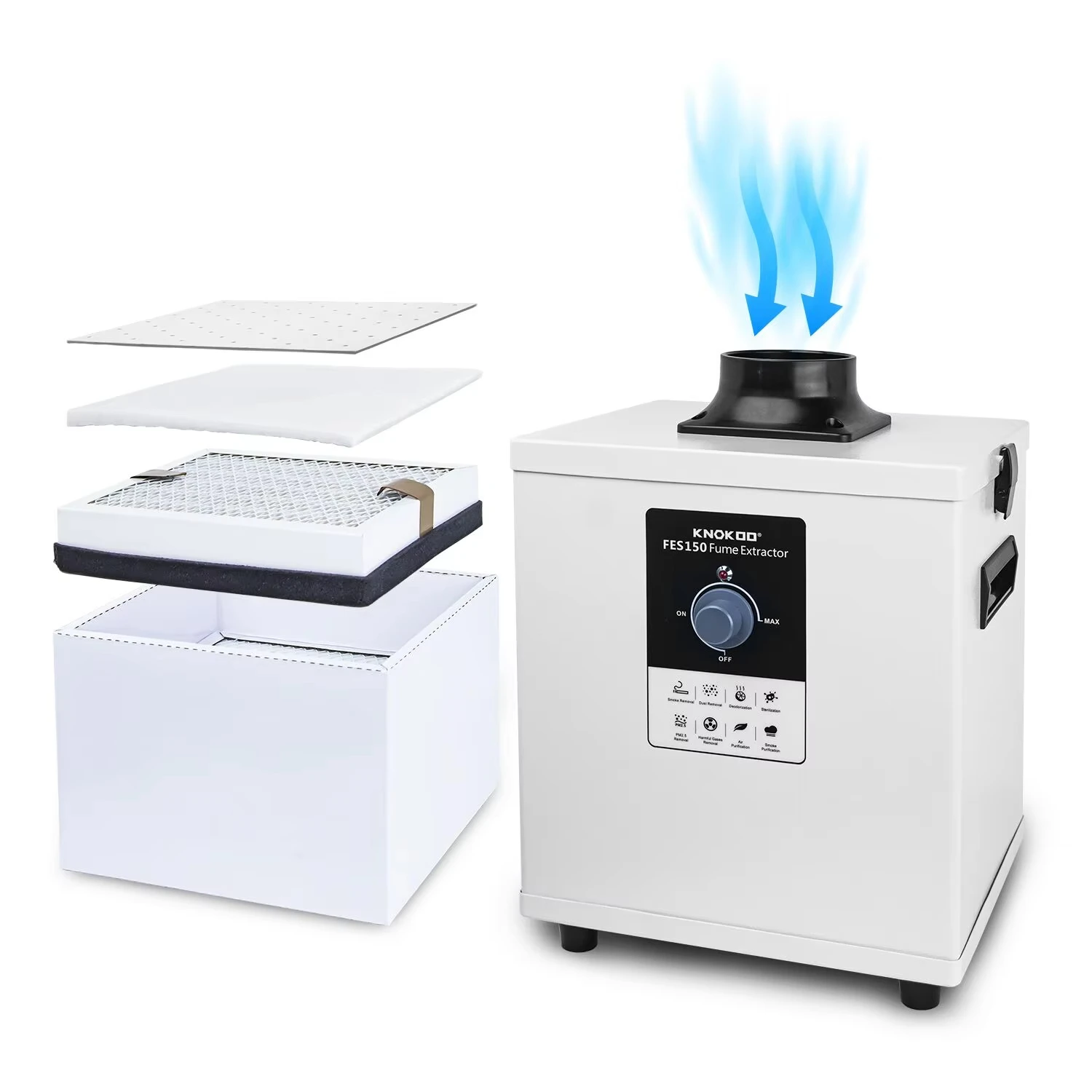 

Smoking instrument Solder smoke purifier Laser marking Smoke filter Moxibustion smoke extractor FES150