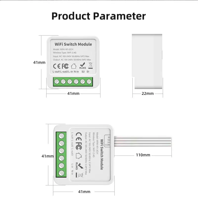 Aubess Tuya Power Monitor Switch Zigbee WiFi Smart Switch DIY Circuit Breaker With 2/3/4 Channel Control Function For Smart Home