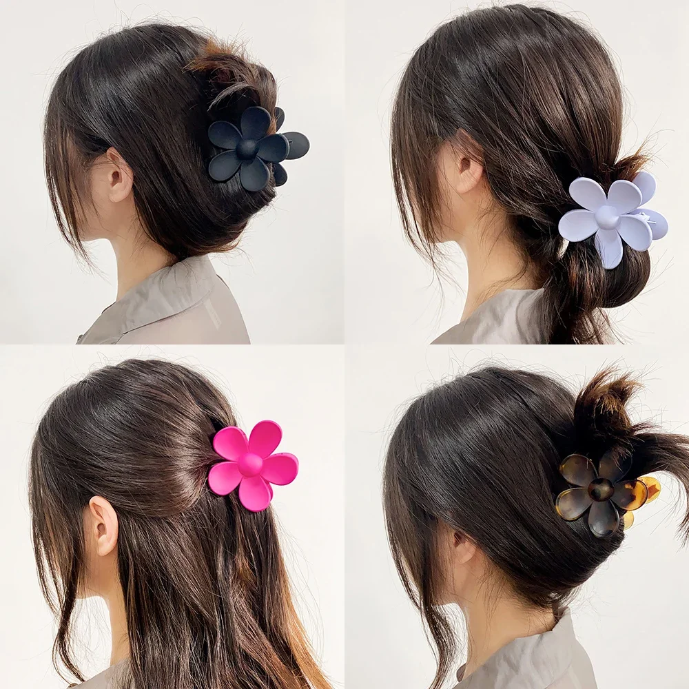 Korea Flower Shape Hair Claw Clip for Women Girls Barrette Crab Hair Claws Ponytail Hairpins Bath Barrette Headwear Accessories