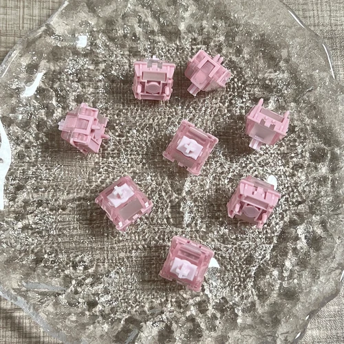 Imagen 2 del producto Duhuk Herz HE interruptor magnético interruptor magnético rosa estructura de reducción de ruido guía de luz teclado de eje magnético para juegos HIFI