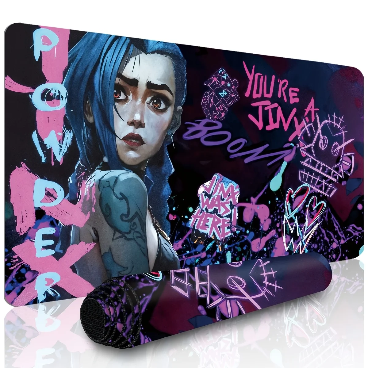1pc Oversized Mouse Pad, Laptop Keyboard Mat - Anime Fan Blue-Haired Female Character Design - HD Printing, Desktop Protector,