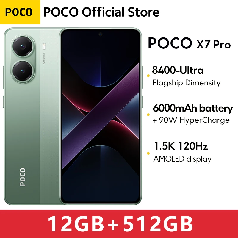 スマートフォン本体 POCO X7 Pro 8+256GB Dimensity 8400-Ultra Global Version POCO X7 Pro Cellphone 256GB 512GB Dimensity 8400