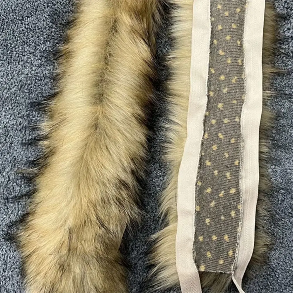 

New 1M Big Fur Collar Imitation Raccoon Clothing Accessories Fluffy Trim DIY Hat Brim Plush Strip