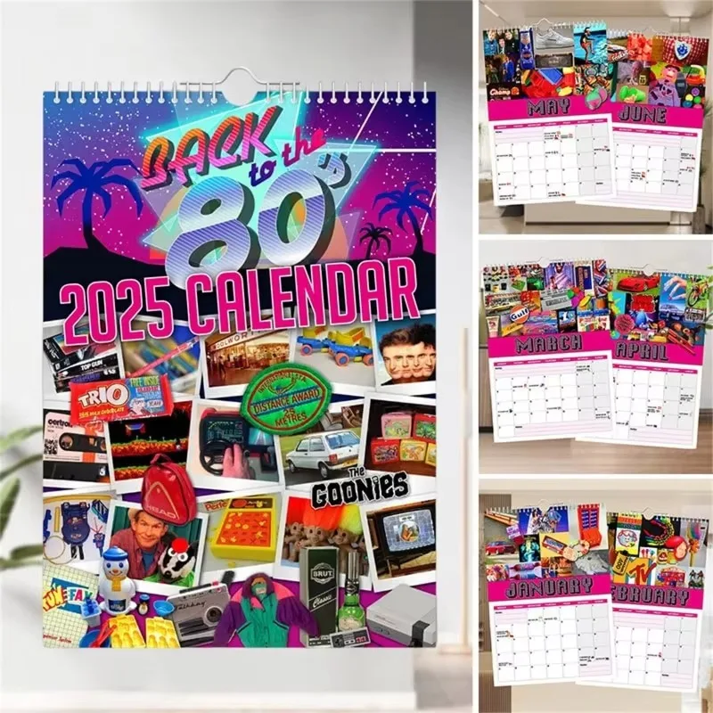 2025 Calendar 12 Month Calendar Calendar For Nostalgia Back To The 80s 80's Paper Flip Edition Nostalgia Wall Calendar