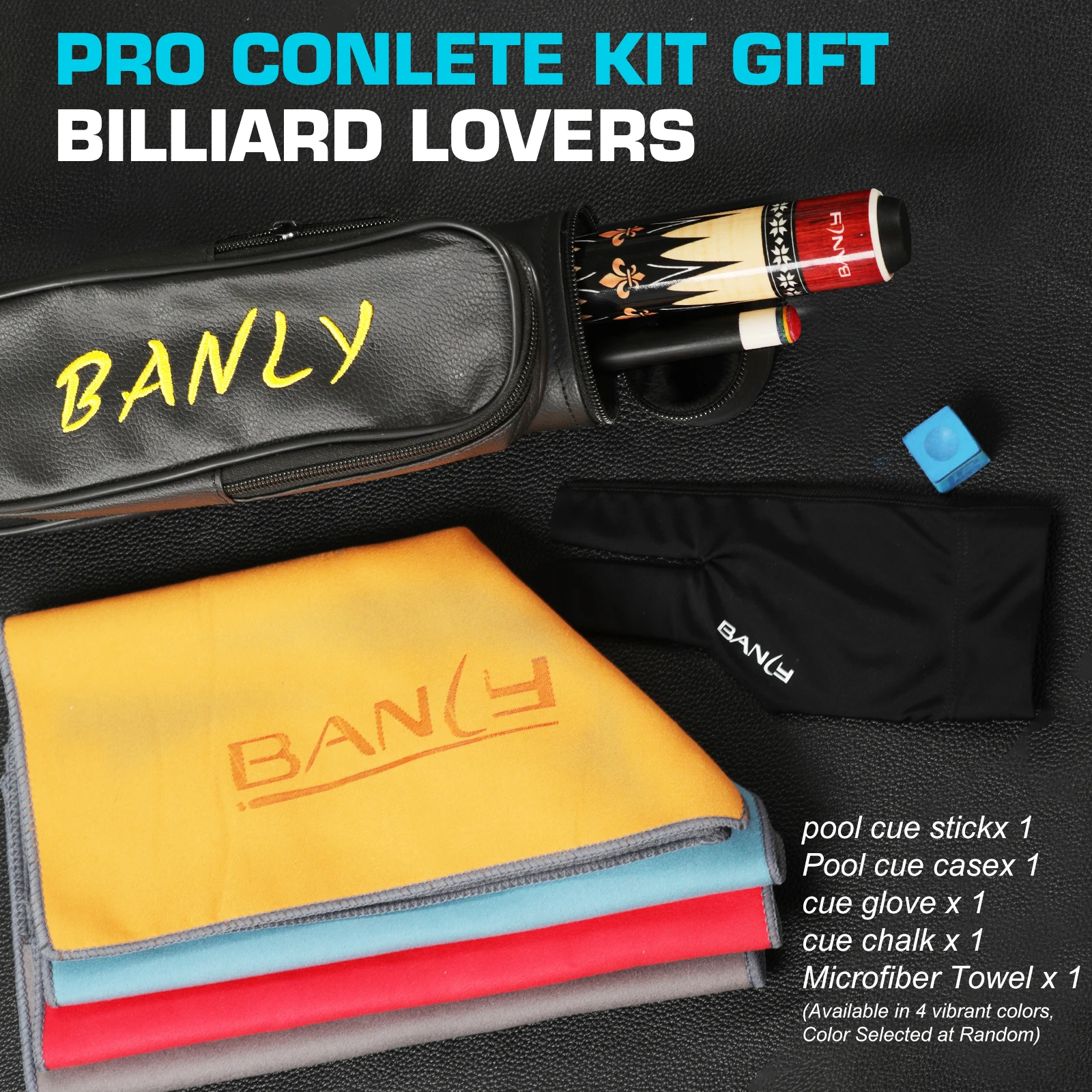 Banly Black Technology Pool Cue with Canadian Maple Wood Pool cue Stick Professional Low Deflection Pool Cue, Tournament Level Billiard Cue 12.5mm Tip, 5-Piece Pool Cue Kit Billiard Cue Case, Glove, Chalk & Towel Included