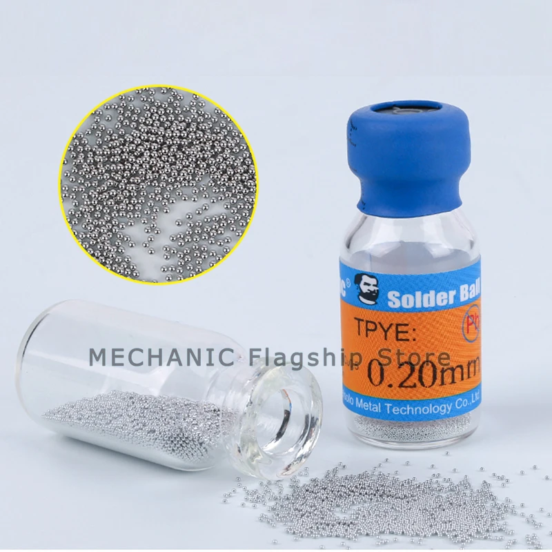 Tin Beads with Lead MECHANIC XZ10 10000 Capsules Sn63 Pb37 0.2-0.75MM for PCB Chip Soldering Tin Ball Refined Lead Solder Beads