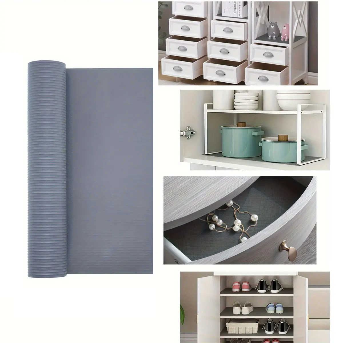 Kitchen Shelf Liner Drawer Liners Non-Adhesive Refrigerator Liners Waterproof Fridge Mats  Shelves Pantry