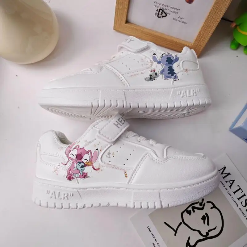

Fashionable Cartoon Student White Shoes Cute Boy Stitch Board Shoes Autumn New Sweet Girl Casual Shoes Comfortable Non Slips