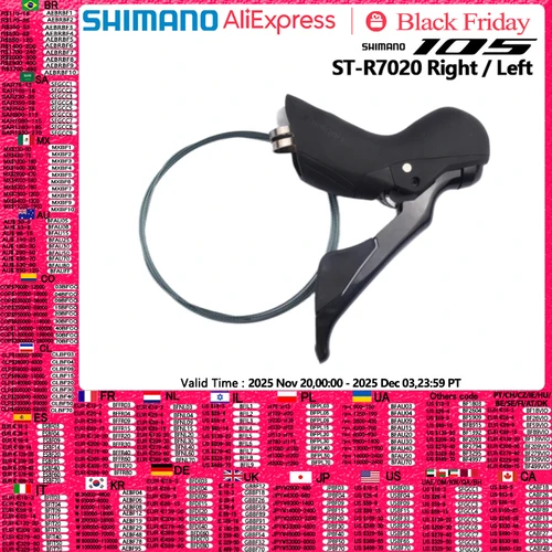 Palanca de cambios Shimano 105 R7020, un lado derecho, palanca de cambios de 11 velocidades, freno de disco hidráulico izquierdo de 2 velocidades, palanca de cambios para bicicleta de carretera, 1 Uds.