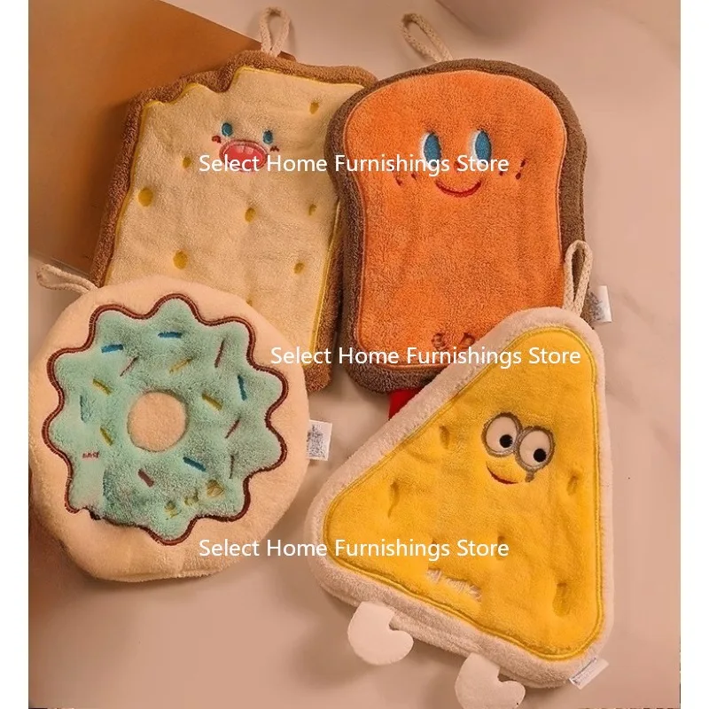 Suitable for Cute Hand Towel Hanging Type Water Absorption Thickened Bathroom Cartoon  Small Square Kitchen Rag