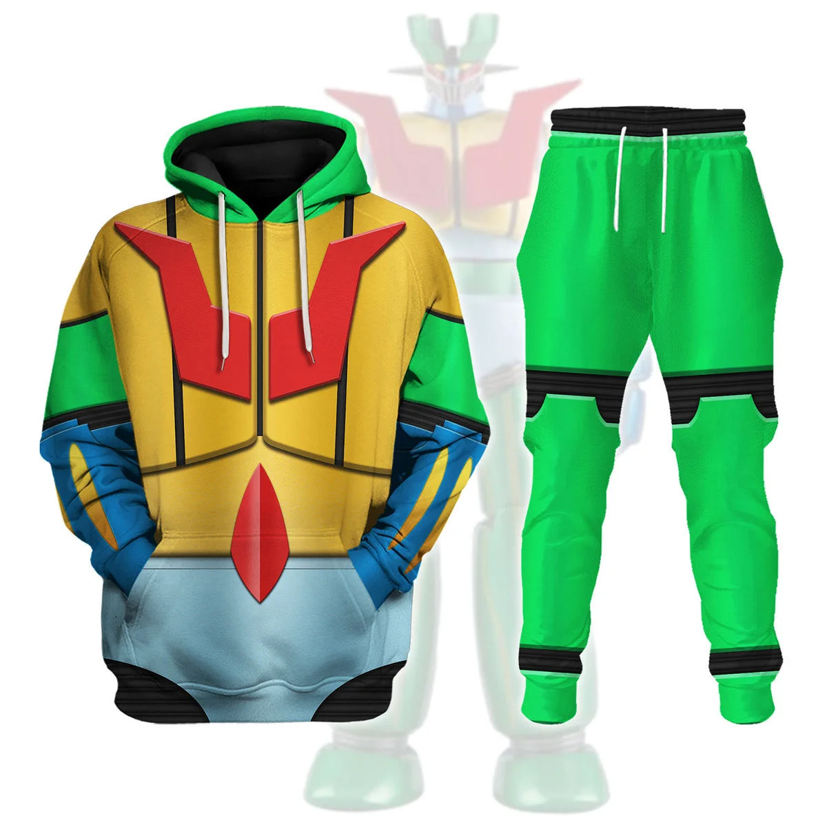 Anime Mazinger Z Cosplay 3D Print Hoodies Pants Sets Men's Sweatshirts Sweatpants Outdoor Two Piece Suits Tracksuit Man Clothing view 5