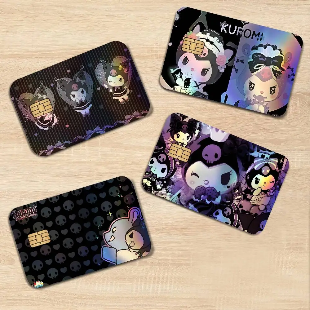 Cute Cartoon K-KuromiS Rainbow Laser Glitter Bank Card Stickers Waterproof Art Decals