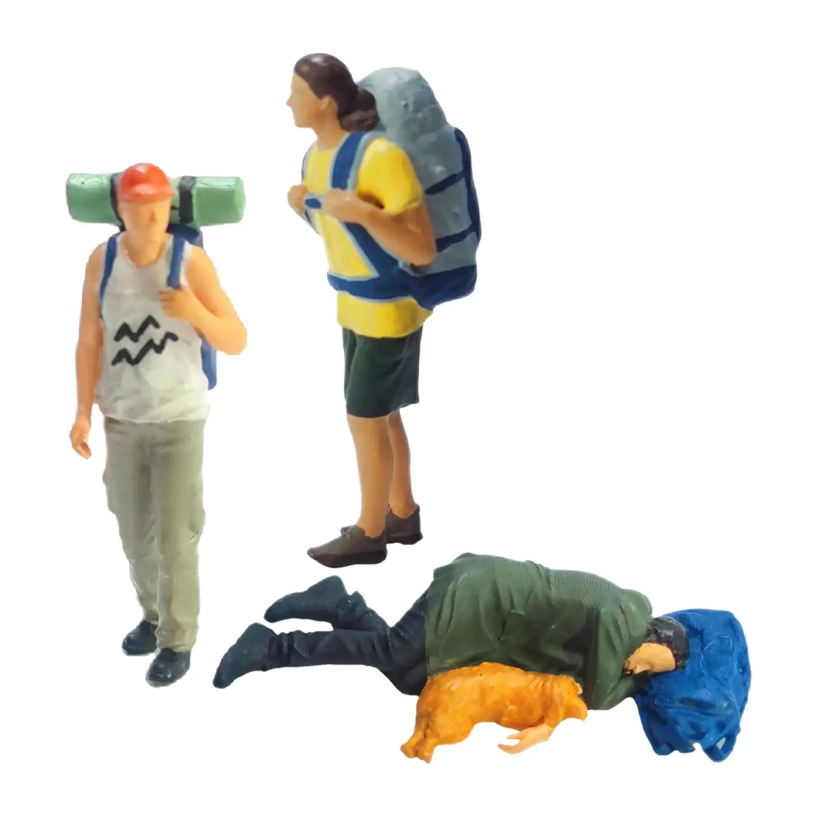 1:64 Figure Mini Travelers Backpacker Resin Miniature S Gauge Tiny People