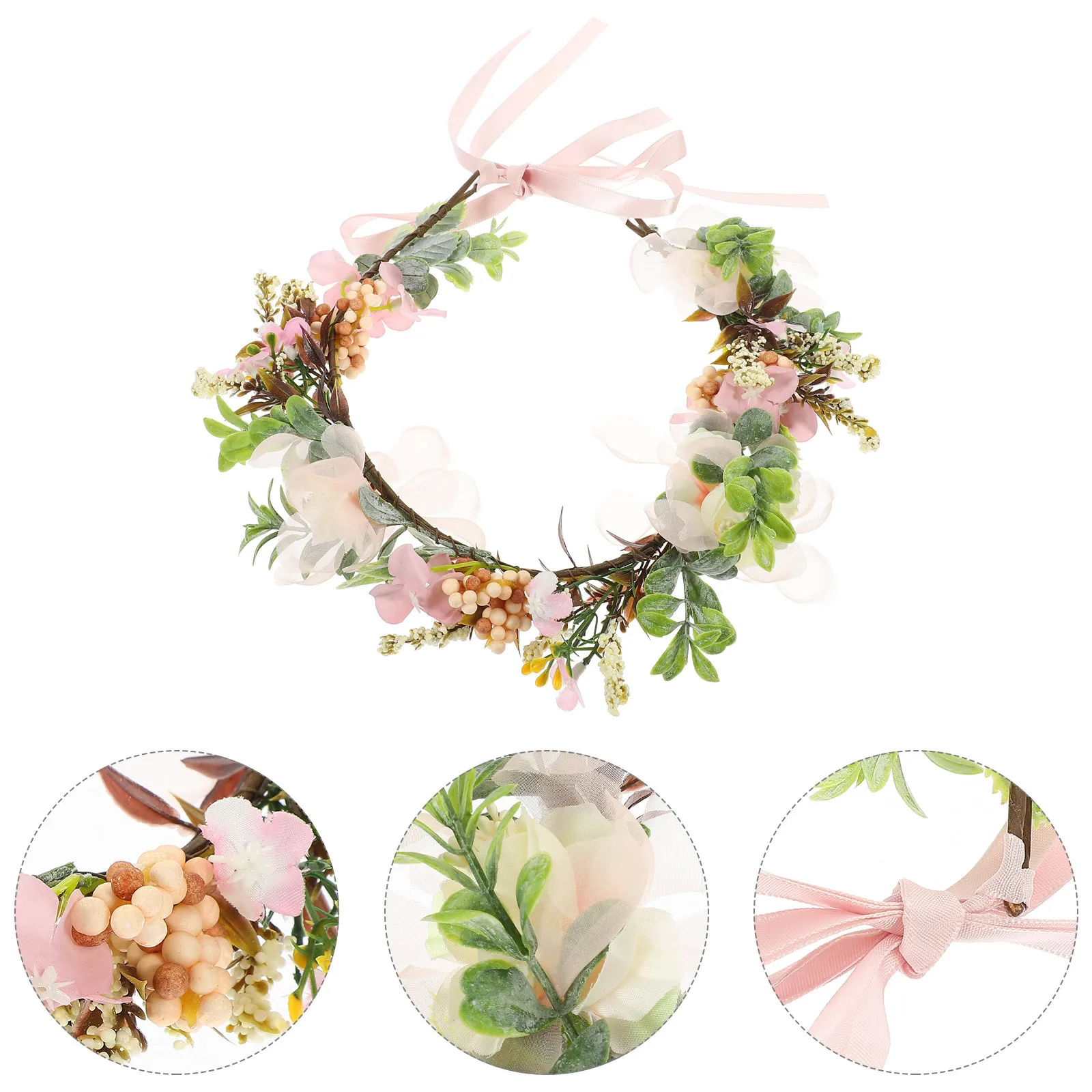 

Adjustable Ribbon Design Dog Cat Collar Wedding Artificial Floral Wreath Pet Supplies Dog Wedding Flower Collar