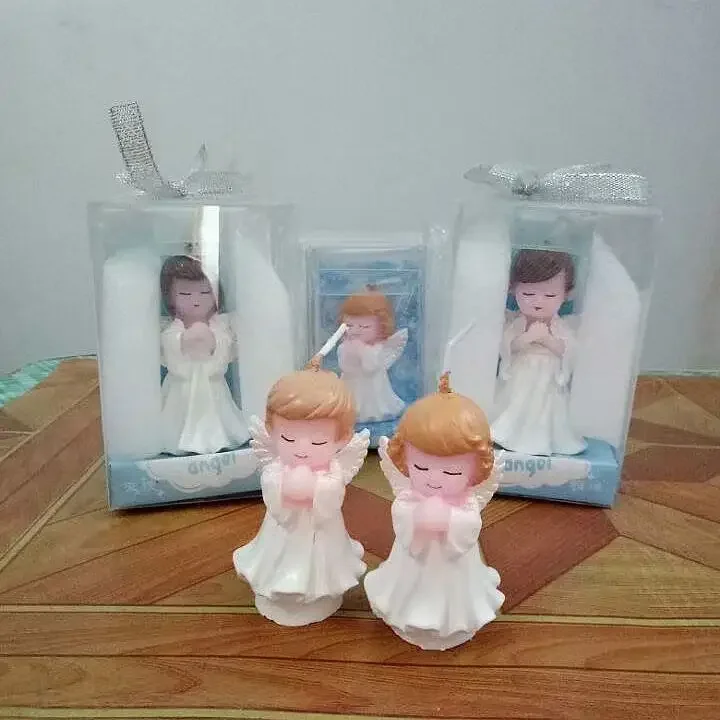 

12Pcs Wedding Favors and Gifts for Guests Baby Shower Birthday Party Angel Candles for Cake Souvenirs Decorations Supplies