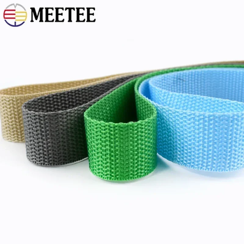 Meetee-Nylon Webbing Tape, fita grossa para alça de bolsa, cinto de segurança, cinto de vestuário, biasband, acessórios de costura DIY, 1.1mm, 20-50mm, 10m