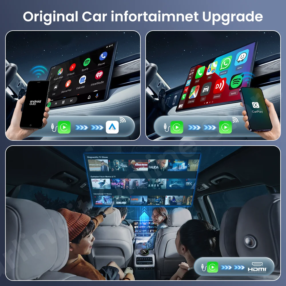 جديد CarlinKit 4.0 HD2CP Pro CarPlay إلى CarPlay أندرويد السيارات محول لاسلكي HDMI المدخلات دعم جهاز استقبال للتليفزيون صندوق التلفزيون PS4 PS5 Xbox