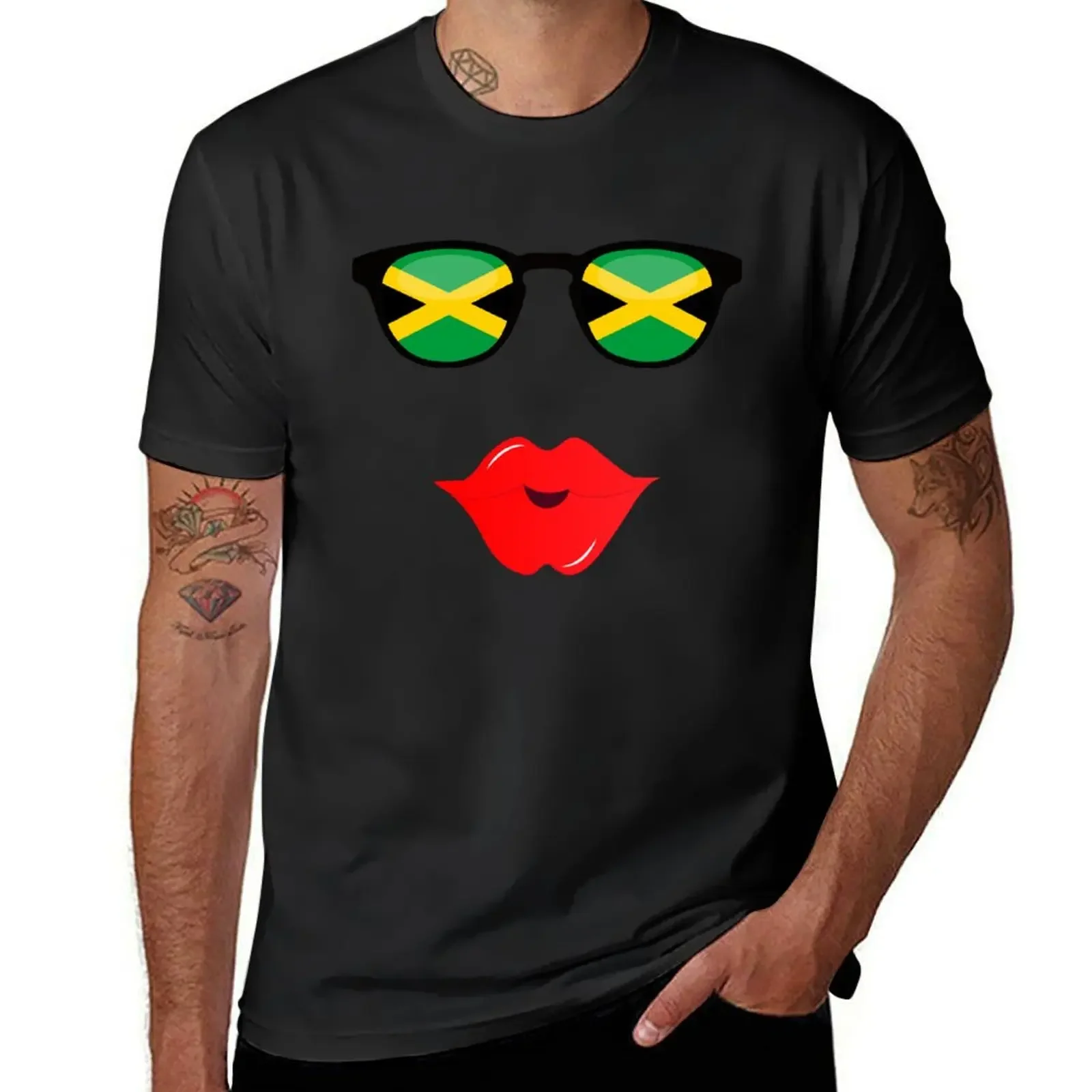 

Jamaican Flag Sunglasses Lips - Jamaica Flag T-Shirt anime shirt Clothing plus size men clothing