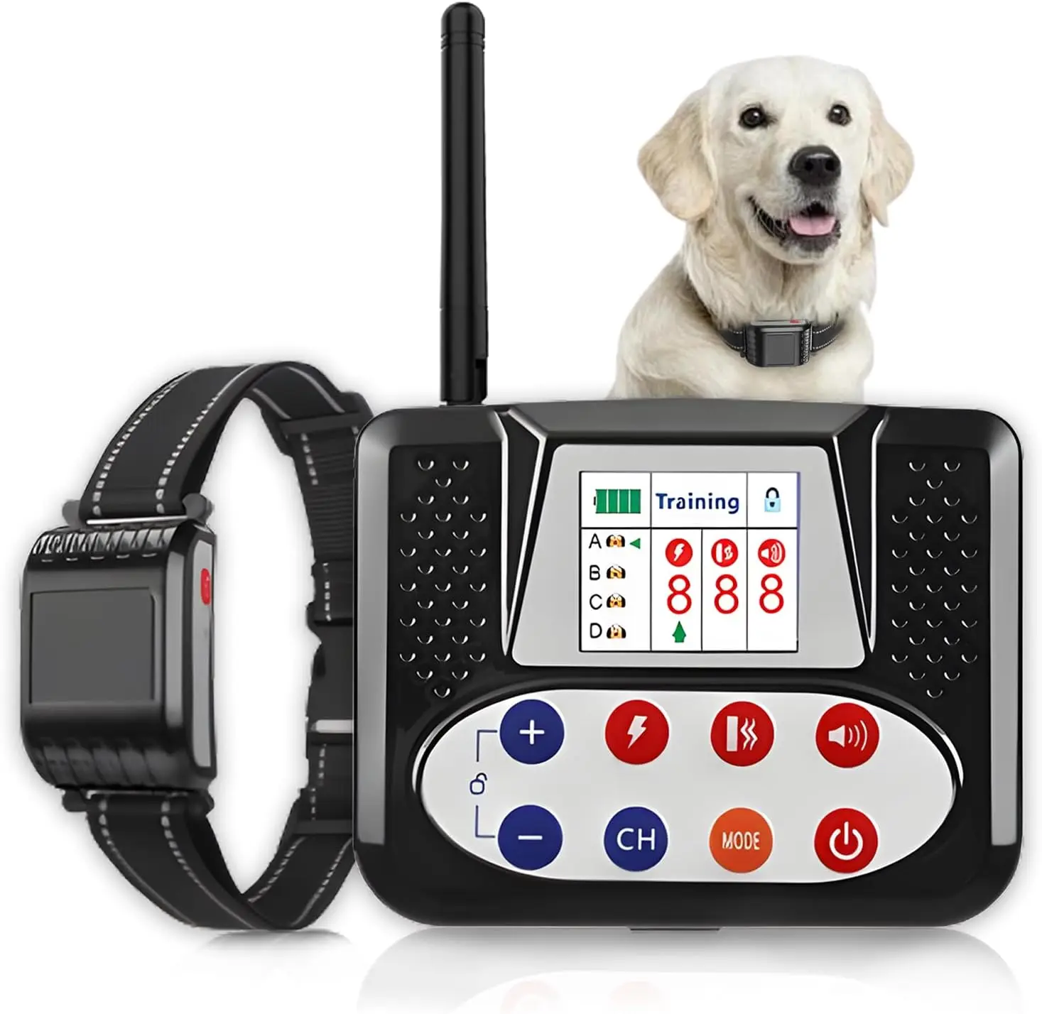 Wireless Dog Fence System Electric Fence With BIG LCD Screen Portable Dog Fence Training Collar 2.4G Signal Penetrating Walls